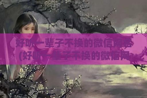 好听一辈子不换的微信网名(好听一辈子不换的微信网名男)