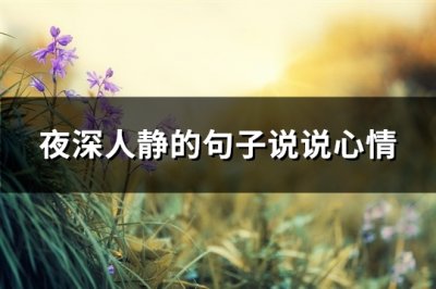 ​夜深人静的句子说说心情(必备64句)